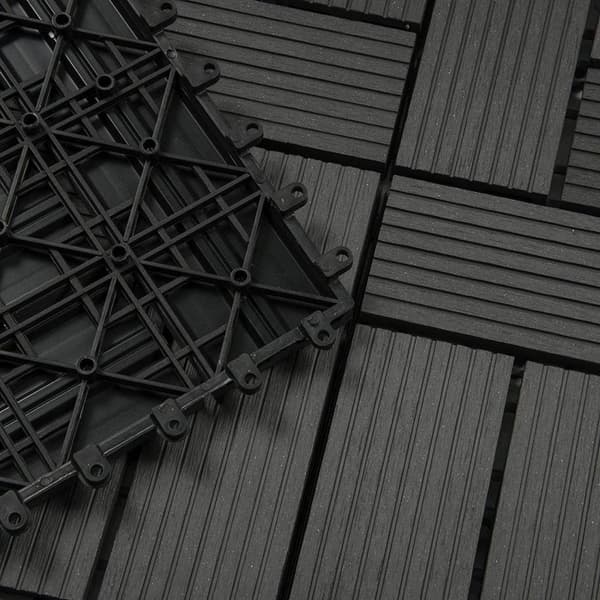 Rootz WPC Click Tiles - Utomhusgolv - Däckplattor - Hållbar, enkel installation, väderbeständig - 30cm x 30cm x 1,8cm