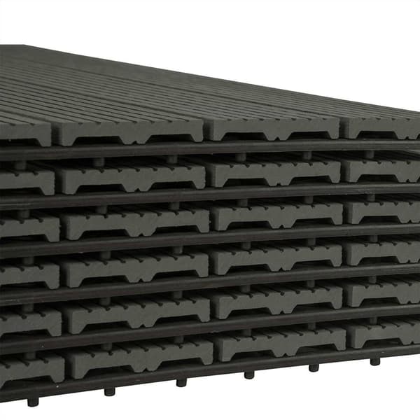 Rootz WPC Click Tiles - Udendørs terrassefliser - Sammenlåsende fliser - Holdbar, nem installation, lav vedligeholdelse - 30 cm x 60 cm x 1,8 cm
