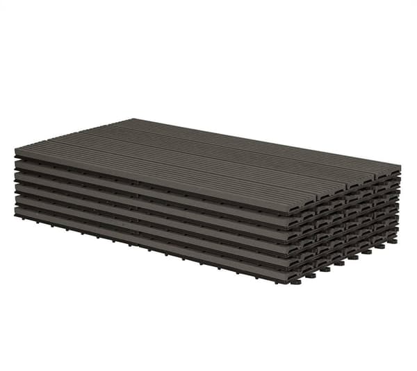 Rootz WPC Click Tiles - Udendørs terrassefliser - Sammenlåsende fliser - Holdbar, nem installation, lav vedligeholdelse - 30 cm x 60 cm x 1,8 cm