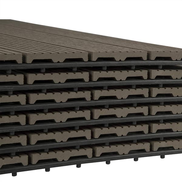 Rootz Premium WPC terrassplattor - Utomhusgolv - Däckplattor - Hållbar, enkel installation, lågt underhåll - 30 cm x 60 cm