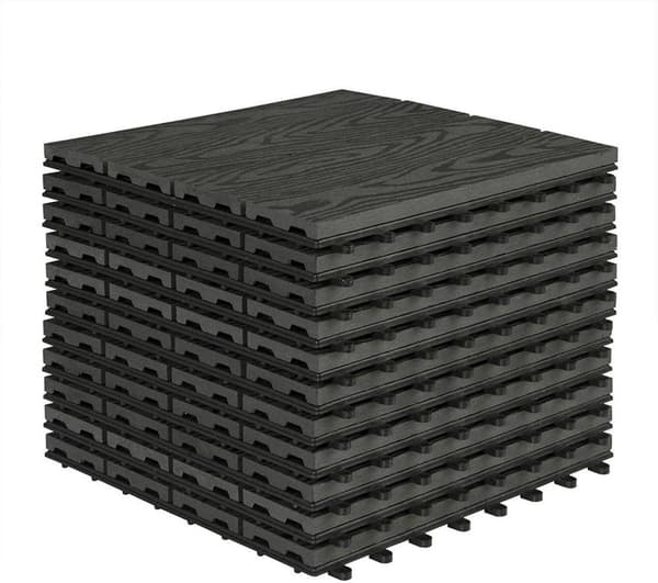 Rootz WPC terassilaatat - Terassilaatat - Ulkolattia - Säänkestävä - Helppo asennus - Monipuolinen muotoilu - 30x30x1,8 cm