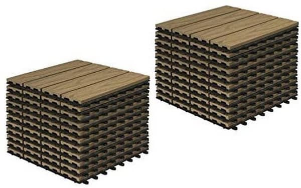 Rootz WPC -parvekelaatat - Puun näköinen terassi - Terassilaatat - Kestävä, liukastumaton, helppo asentaa - 30 cm x 30 cm per laatta