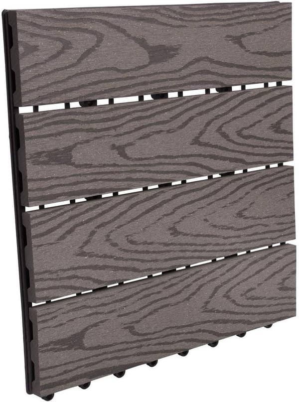 Rootz WPC Click -laatat - Ulkolattia - Kansilaatat - Kestävä, helppo asentaa, vähän huoltoa vaativa - 30 cm x 30 cm x 1,8 cm