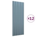 Pikkukuva 3 / 8: vidaXL Kattopaneeli 12 kpl jauhemaalattu teräs harmaa 100x36 cm -  Kattovalaisimet & Laatat
