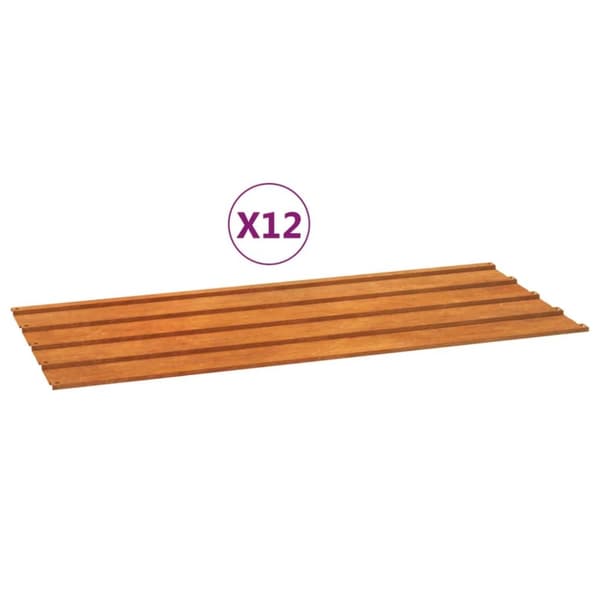 Takplattor och -tegel - Living Takplåt 12 st rostfärgad 100x44 cm rosttrögt stål