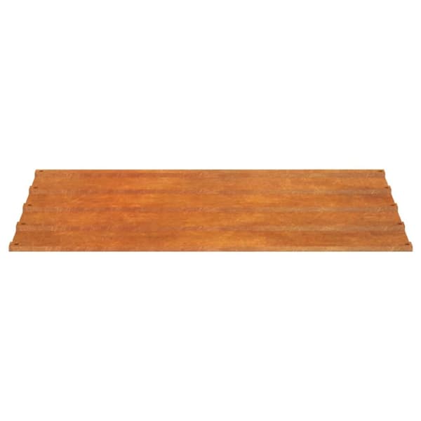 Takplattor och -tegel - Living Takplåt 12 st rostfärgad 100x44 cm rosttrögt stål