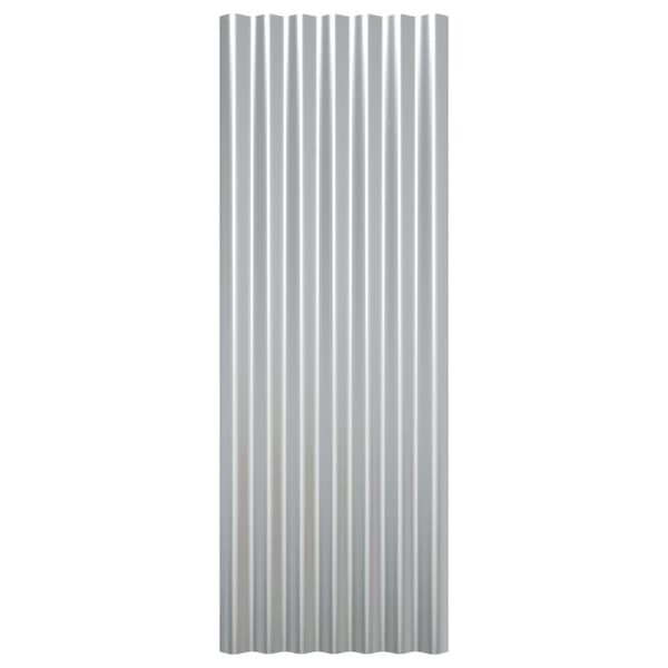Takplåt 12 st pulverlackerat stål silver 100x36 cm - Takpanel - Takpaneler - Home & Living