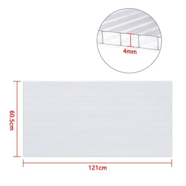 Polykarbonatplattor - XMTECH - Pack av 14 - 4 mm - UV-beständiga - Transparenta