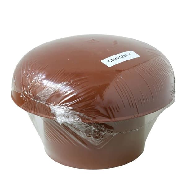 First plast - CDVM125T-Y - CDVM125T Träningshuvud Ventilationshatt med nät, Tegola Röd, Innerdiameter 125 mm