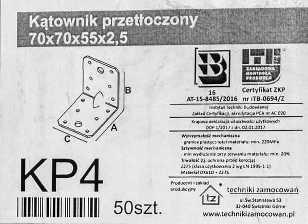 Kulma meistolla. KP4 70x70x55x2,5 (1)