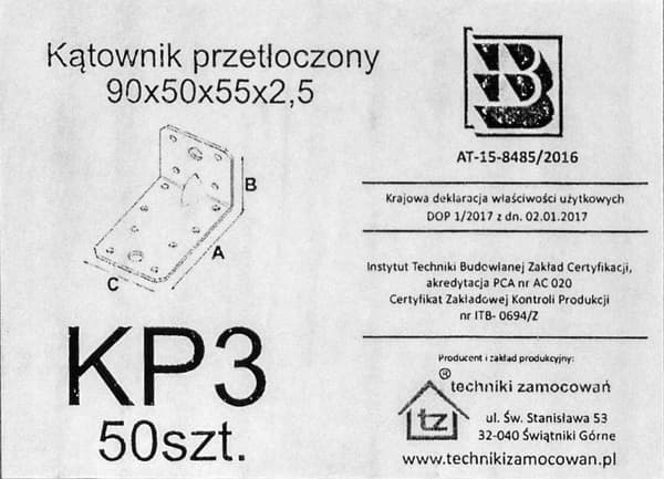 Kulma meistolla. KP3 90x50x55x2,5 (1)