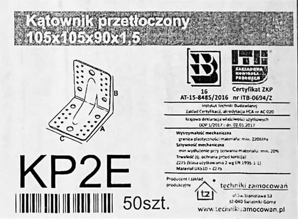 Kulma meistolla. KP2E 105x105x90x1,5 (1)
