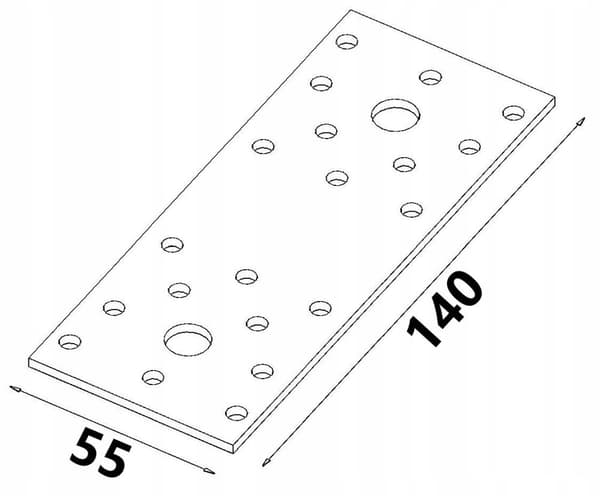 Litteä liitin ŁP2 140x55x2,5 (1)