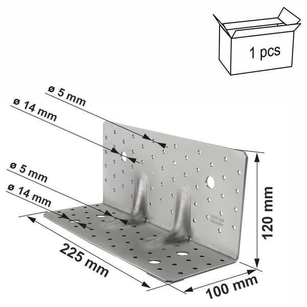 Förstärkt vinkelkontakt (CLT) ABR255 120x100x255x3mm