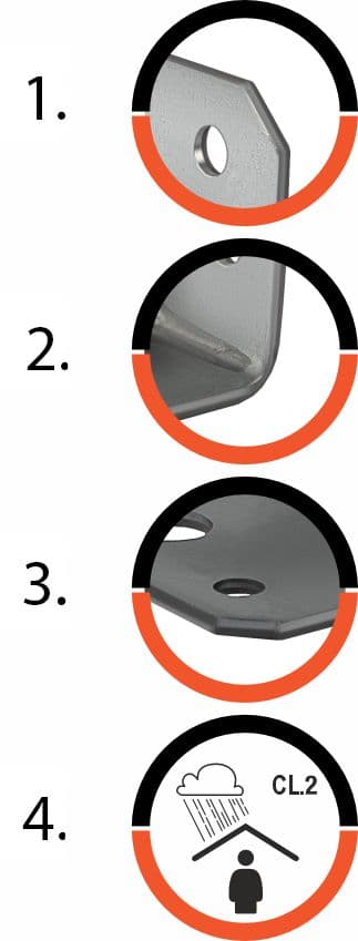 ABR90 Calssic förstärkt vinkelkontakt 90x90x65x2,5 mm
