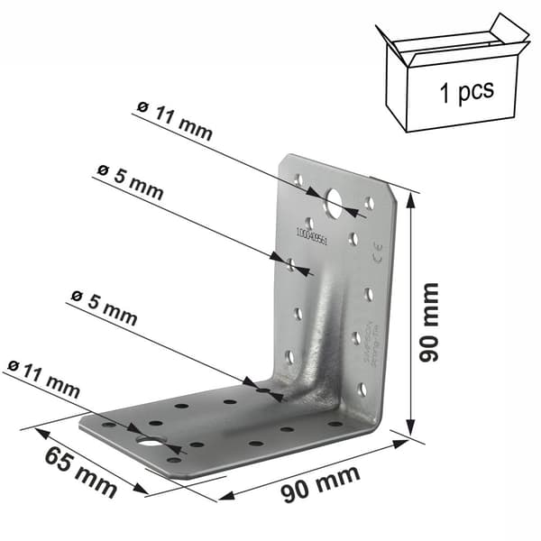 ABR90 Calssic förstärkt vinkelkontakt 90x90x65x2,5 mm