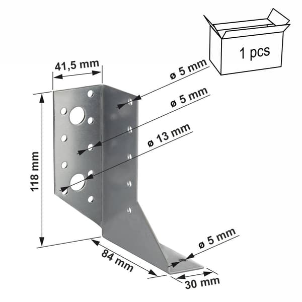 Splitbjælkeophæng 30x118x84x2mm venstre