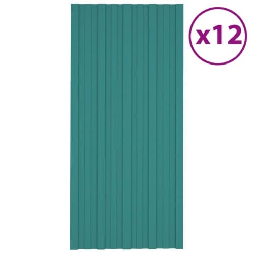Takprofiler 12 st galvaniserat stål grön 100x45 cm