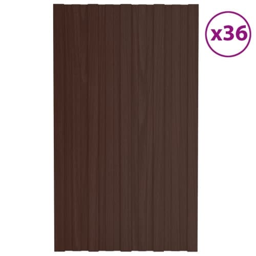 Takprofiler 36 st galvaniserat stål brun 80x45 cm