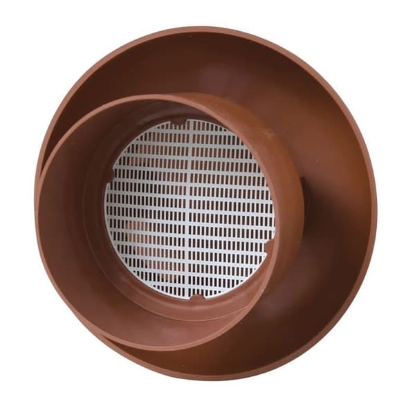 First plast - CDVM125T-Y - CDVM125T Träningshuvud Ventilationshatt med nät, Tegola Röd, Innerdiameter 125 mm