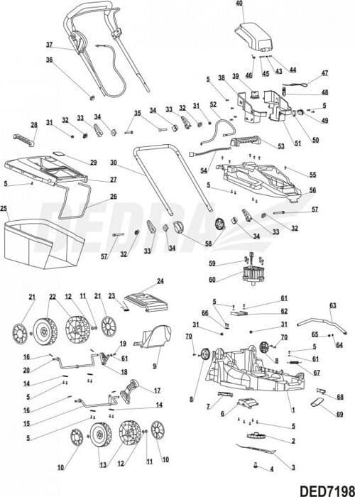 Täcke (platta - schingel - annat täcke) Dedra - XDED7198.09 - Täckmaterial för mulching