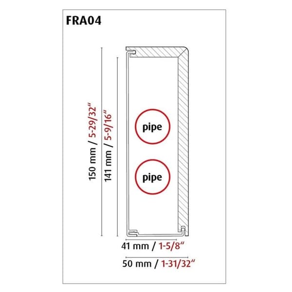 PROVISTON Yttre hörn för värmesockel 41 x 141 mm Plast Vit Tillbehör för socklar 2 stycken