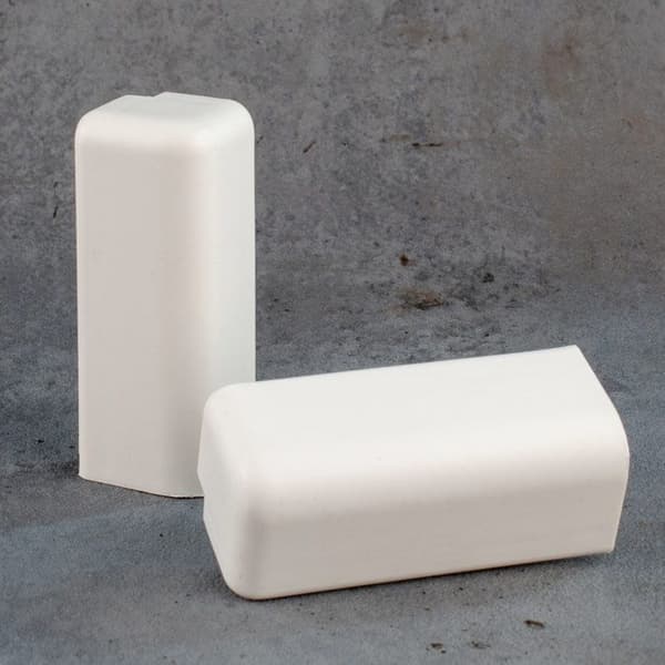 PROVISTON Yttre vinklar för MDF-socklar 15 x 58 mm Plast Vit Tillbehör för socklar 2 delar