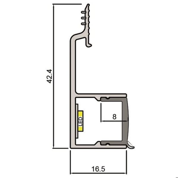 PROVISTON Clip LED plastikk indirekt belysning 42 x 17mm grå klämma upp till 9,6W