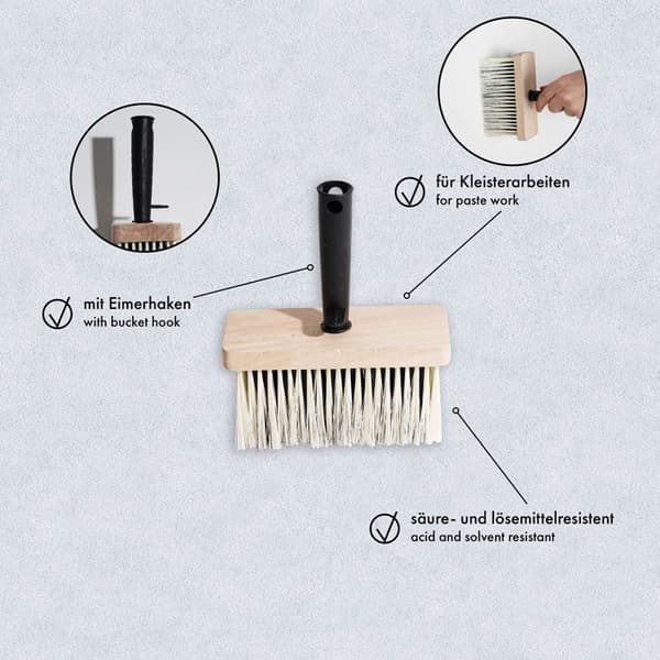 PROVISTON Quast Brosse till tak Brosse för tapetsering Målarbrosse med hinkstöd för att tapetsera och förbereda