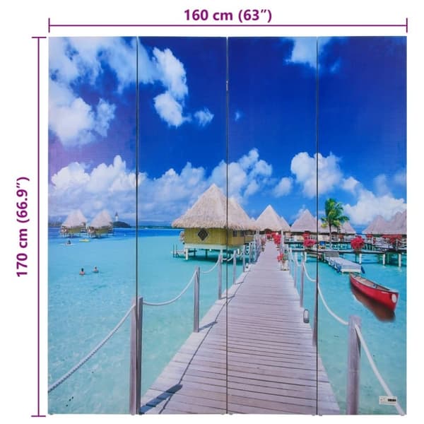 vidaXL Sammenleggbar romdeler 160x170 cm strand