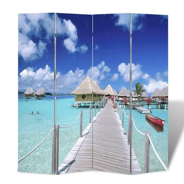 vidaXL Sammenleggbar romdeler 160x170 cm strand
