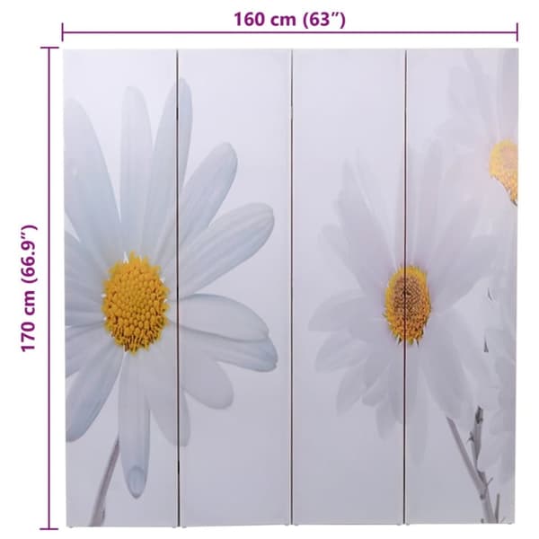vidaXL Vikbar rumsavdelare 160x170 cm blomma
