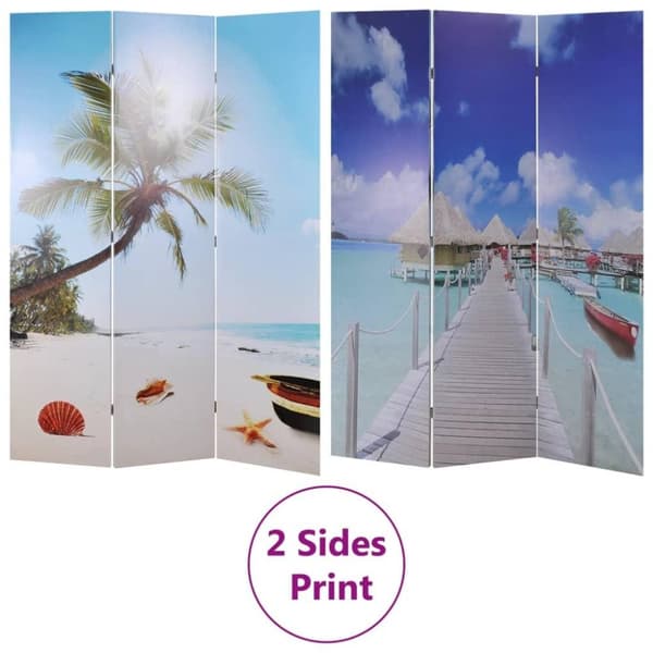 vidaXL foldbar rumdeler 120x170 strandmotiv
