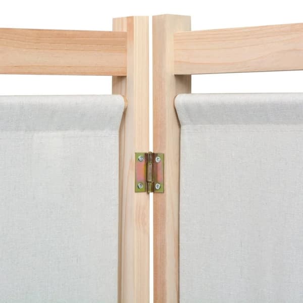 vidaXL 3-panels rumdeler 120 x 170 x 4 cm stof cremefarvet