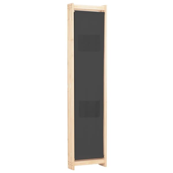 vidaXL Romdeler 3 paneler grå 120x170x4 cm stoff