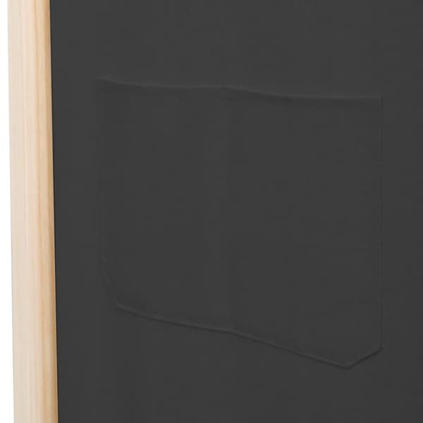 vidaXL Romdeler 3 paneler grå 120x170x4 cm stoff