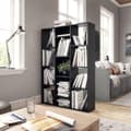 Miniatyrbilde 3 av 8: vidaXL Bokhylle/Romdeler svart 100x24x140 cm konstruert tre