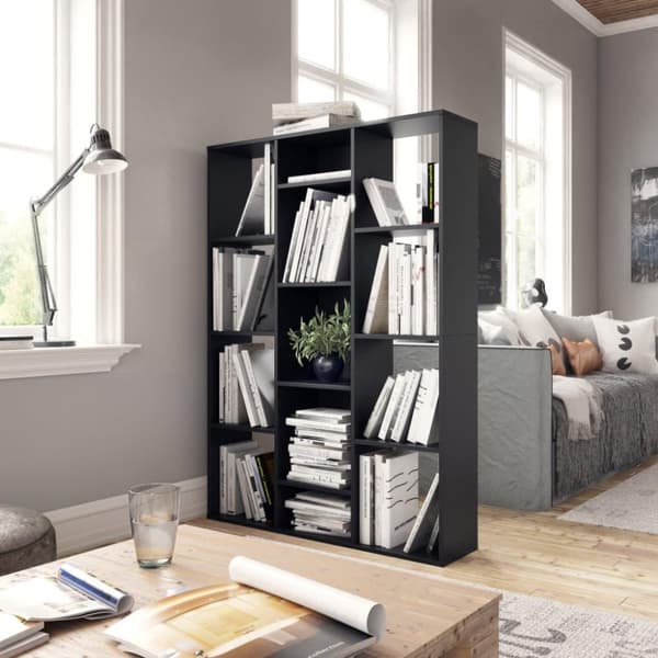 vidaXL Bokhylle/Romdeler svart 100x24x140 cm konstruert tre