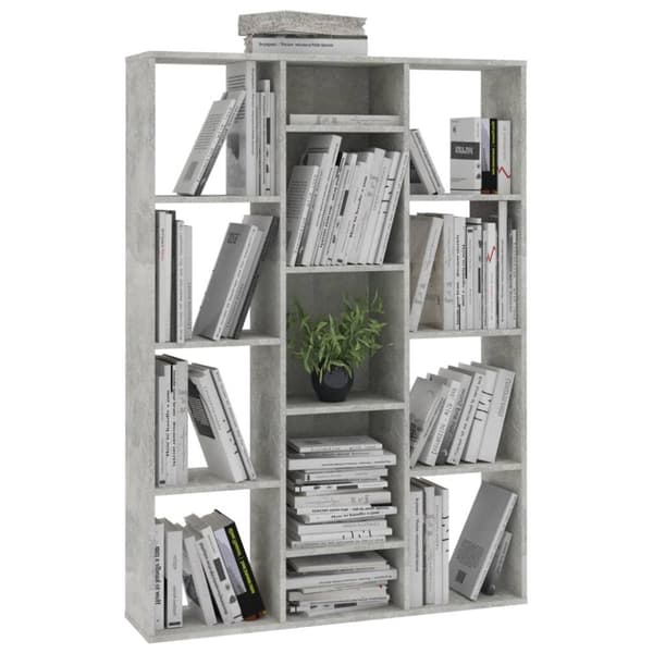 vidaXL rumdeler/bogreol 100x24x140 cm konstrueret træ betongrå