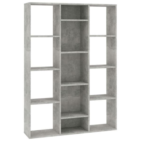 vidaXL rumdeler/bogreol 100x24x140 cm konstrueret træ betongrå