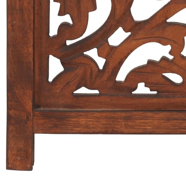 vidaXL Romdeler håndskåret 3 paneler brun 120x165 cm heltre mango