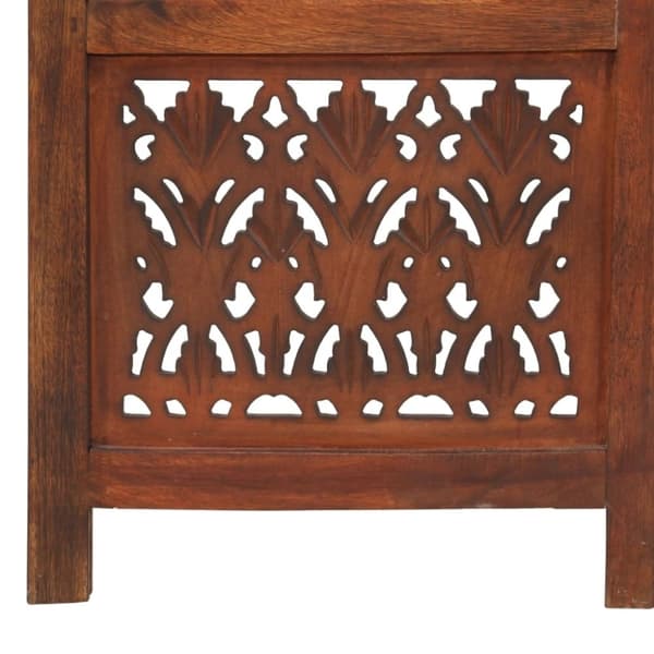 vidaXL Romdeler håndskåret 5 paneler brun 200x165 cm heltre mango