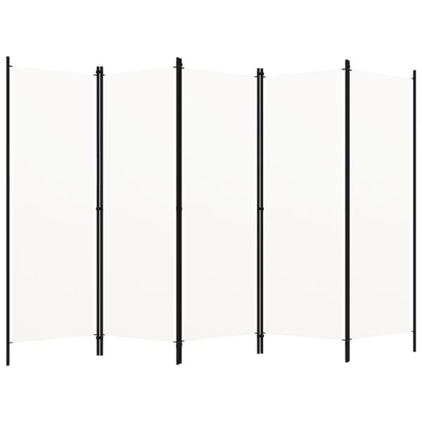vidaXL 5-panels rumdeler 250 x 180 cm hvid