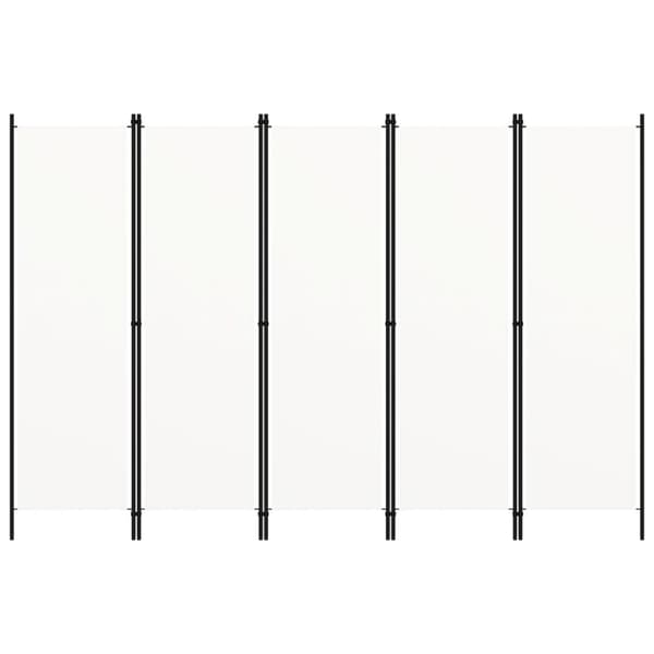 vidaXL Romdeler med 5 paneler hvit 250x180 cm