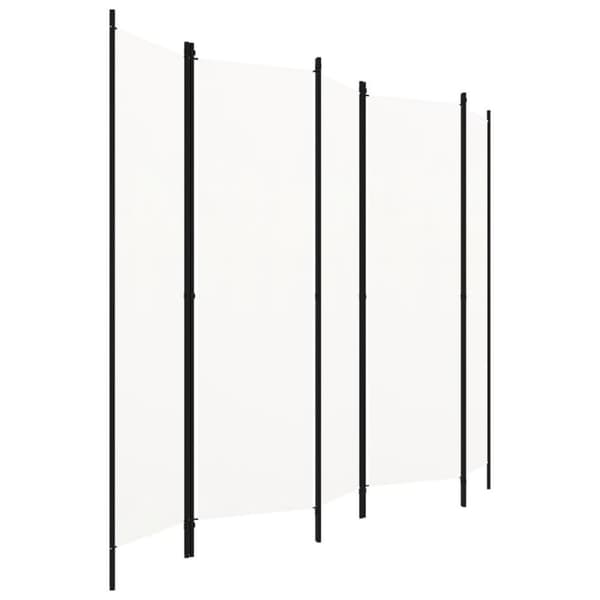 vidaXL Romdeler med 5 paneler hvit 250x180 cm