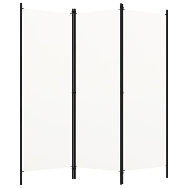 vidaXL Romdeler 3 paneler hvit 150x180 cm