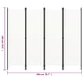Miniatyrbilde 5 av 6: vidaXL Romdeler 4 paneler hvit 200x180 cm