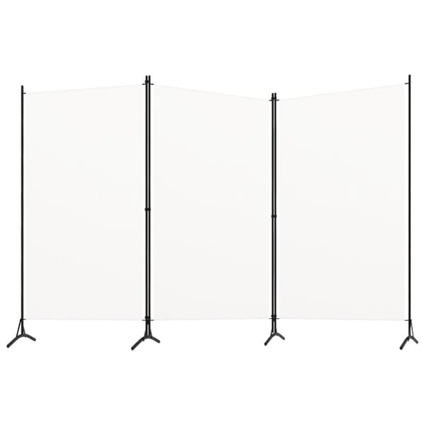 vidaXL Romdeler 3 paneler hvit 260x180 cm stoff