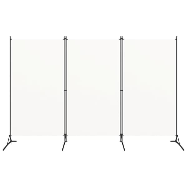 vidaXL Romdeler 3 paneler hvit 260x180 cm stoff