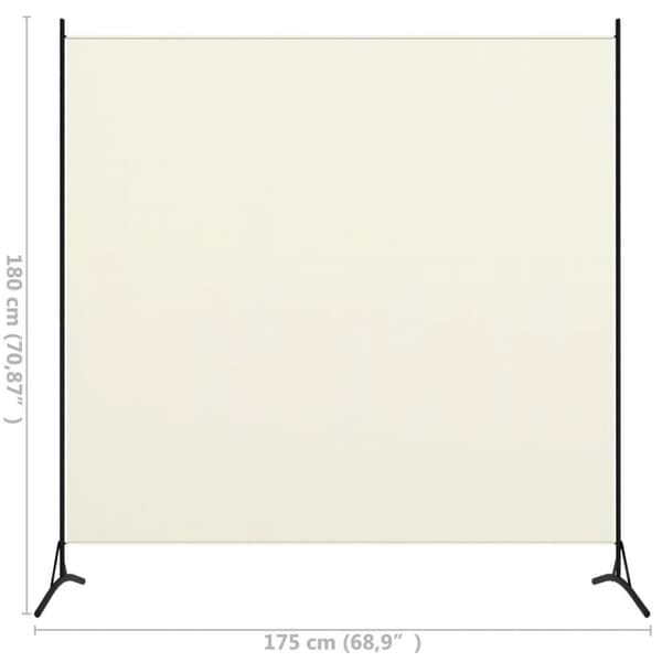 vidaXL Romdeler hvit 175x180 cm stoff